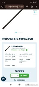 GREYS GT 2 ....3M (10FT) 3LB ...AKO NOVÉ 2 KUSY - 6