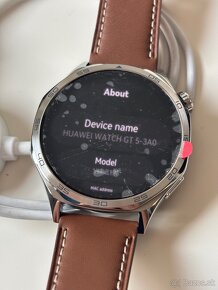 Huawei watch GT 5 46mm, strieborno-hnedé, koža - 6