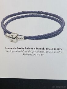 Pandora modry koženy naramok - 6