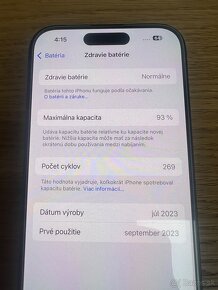 Predám iPhone 15 PRO 128GB, TOP stav, ZARUKA SK, VOLNY - 6