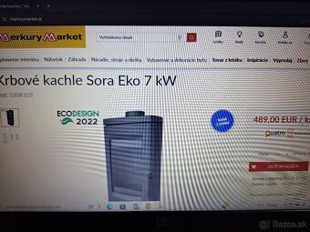 Krbove kachle Sora Eko 7 kw liatinove skoro nove. - 6