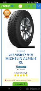 215/45 R17 91V Michelin Alpin 6 (2ks) - 6