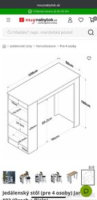 Jedalenský barový stôl pre 4 osoby - 6
