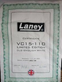 Predám raritné lampové kombo Laney VC 15-110 - 6