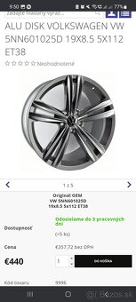 NOVÉ disky 5x112 19" original VOLKSWAGEN TOUAREG - 6