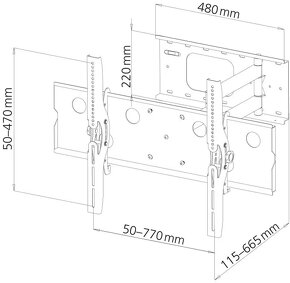 Predám držiak na TV STELL SHO 1005B do 70"", nosnosť 80 kg - 6