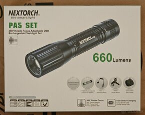 Nextorch PA5 set, profi taktická baterka aj  na zbraň - 6