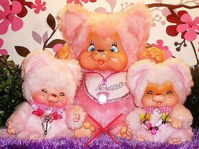 Retro vzácná Nyamy monchhichi MAXI mončičák 35 cm. Rok 1979 - 6