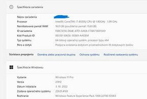 Predám Dell Inspiron 13z i7-8550U - 6