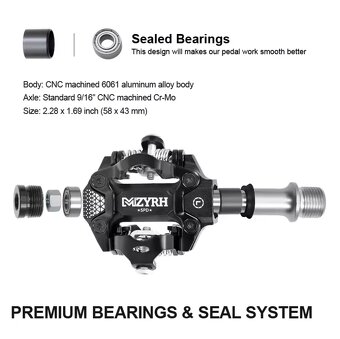 Ľahké 365g SPD pedále z duralu, CrMo ocele, priemyselné loži - 6