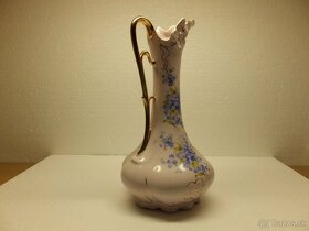 Růžový porcelán zn. H&C- karafa dekor pomněnka. - 6