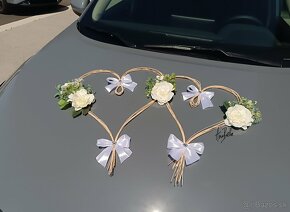 Ivory srdiečka na svadobné auto - 6