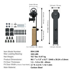 Kovanie pre dvoje posuvné dvere - 244 cm - 6