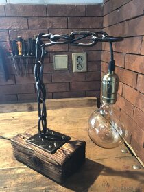 Industriálna lampa - stará reťaz - 6