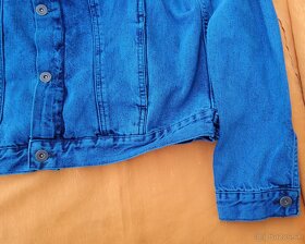 Denim bunda ASOS DESIGN ziarivo modra a fialova velkost L - 6