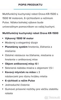 Kuchynský robot Orava KR-1500 - 6