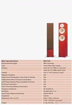 Predám YAMAHA zostavu repro NS-515F - 6