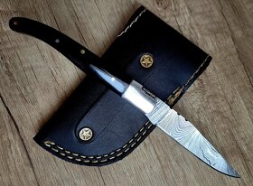 kapesní Damaškový nôž typu LAGUIOLE s koženým pouzdrem, - 6
