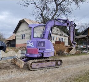 Predám minibager komatsu pc28uu - nulová otoč a teleskop - 6