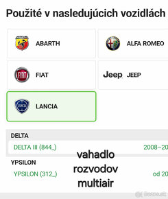 Vahadla Rozvodov- Multiair Alfa, Fiat, Abarth, Lancia, JEEP - 6