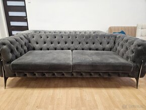 Chesterfield štýl,látková 3+3+1,NOVÁ - 6