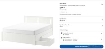 IKEA posteľ SONGESAND + šúflíky + rošt LONSET_polovičná cena - 6