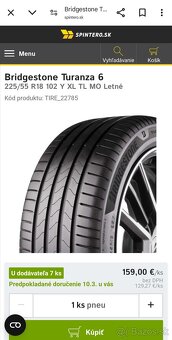 Letné pneumatiky bridgestone 225/55/R18 102Y - 6