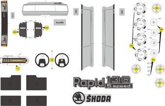 Papierový model - ŠKODA Rapid 136 (1987) červená - 7