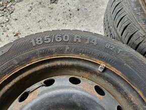 4x letné pneu 185/60r14 + plechové disky 4x100 - 7