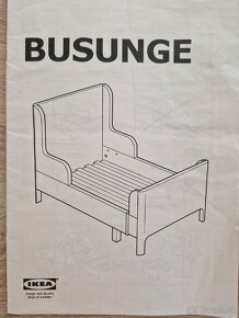 Ikea BUSUNGE ružová posteľ - takmer nová s matracom - 7