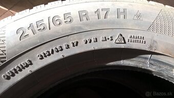 4 ks ZIMNÉ 215/65 R17 99H CONTINENTAL cca 5-6 mm DOT 4218 - 7