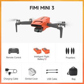 Fimi Mini 3 245g 4k/60fps 48mpx 9km 32min 2x bat bag nový - 7