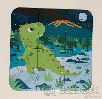 Janod Puzzle v kufríku 4v1 Dinosaury 6-9-12-16 ks od 3 rokov - 7