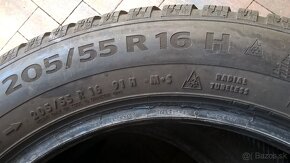 ZIMNÉ 205/55 R16 91H 4 ks CONTINENTAL cca 7 mm LEN 30,-€/kus - 7