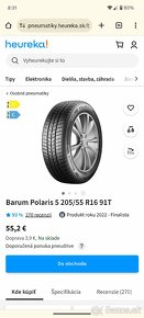 4 zimné pneumatiky Barum Polaris 5 (205/55/R16) na diskoch - 7