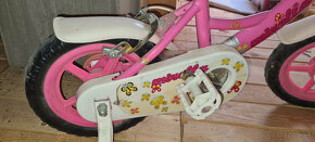 Detký ružový bicykel s pomocnými koleskami Mirella - 7