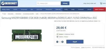 MICRON 16GB DDR5 a Samsung 8GB DDR5 SoDimm - 7