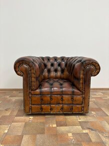 Chesterfield štýl,kožená,farba western 3+1+1 - 7