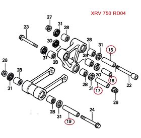 Valčeky prepákovania Honda XRV 650,750 Africa Twin - 7