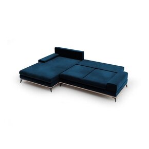 Tmavomodrá zamatová pohovka - Značka Windsor & Co Sofas - 7