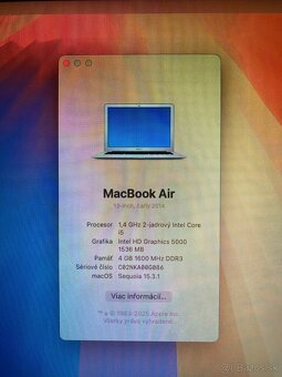 Apple MacBook Air 13 2014 i5 256GB SSD nová batéria - 7