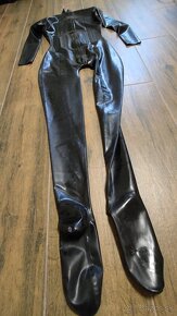 Latexový catsuit - čierny - 7