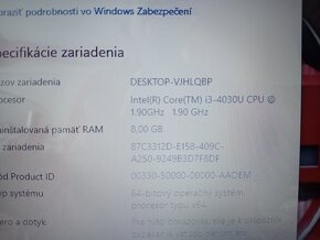 predám ntb Dell Inspiron 15 /Intel core i3 /8gb ram /ssd - 7