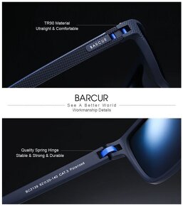 Polarizované slnečné okuliare BARCUR design - čierno červené - 7