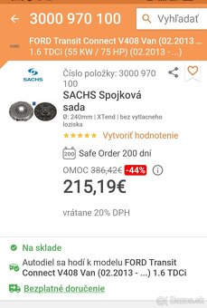 Spojková sada Sachs Ford transit connect 1.6tdci - 7