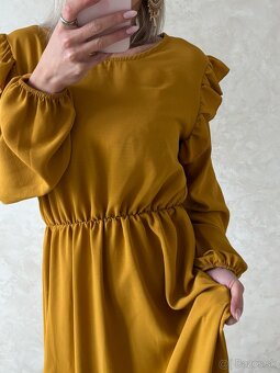 Dámske romantické šaty Mustard - 7