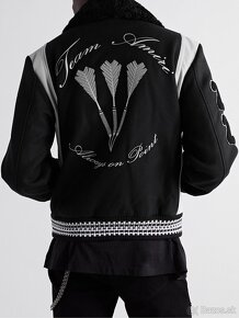 Amiri Always on Point Embellished Wool-Blend Twill Varsity J - 7