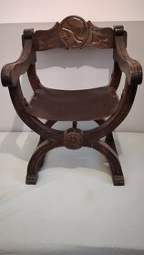 Starožitna stolička Savonarola - 7
