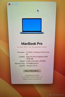 MacBook Pro 2017 13’ 128gb, i5, 8GB - 7