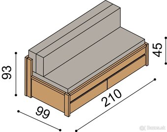 Rozkladacia posteľ DIANA (s matracmi)-ako nova - 7